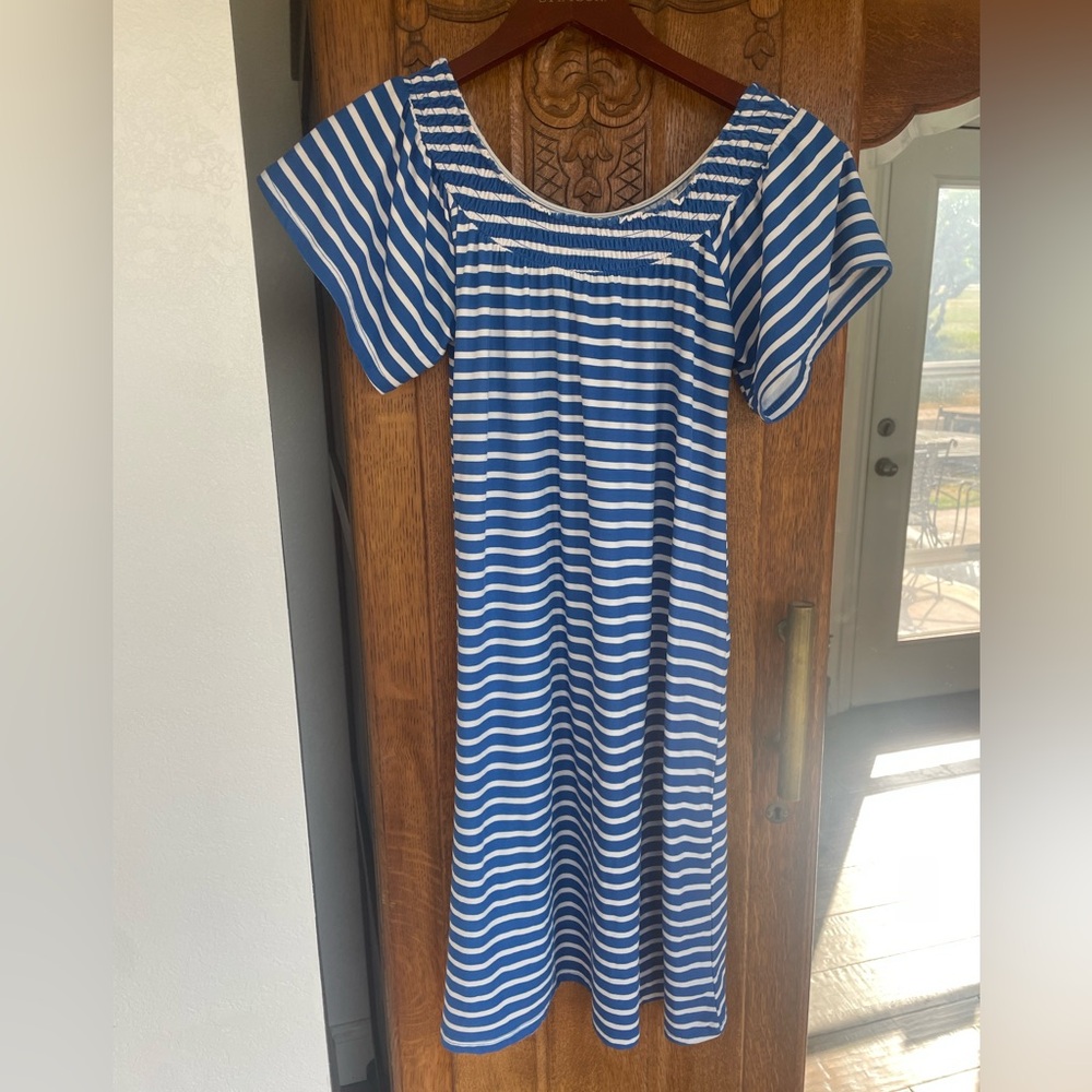 Blue stripe comfy wing dress size small